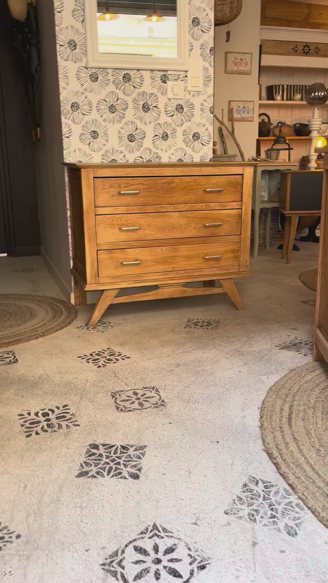 Commode vintage Oscar scandinave pieds compas 3 tiroirs années 50 60 70