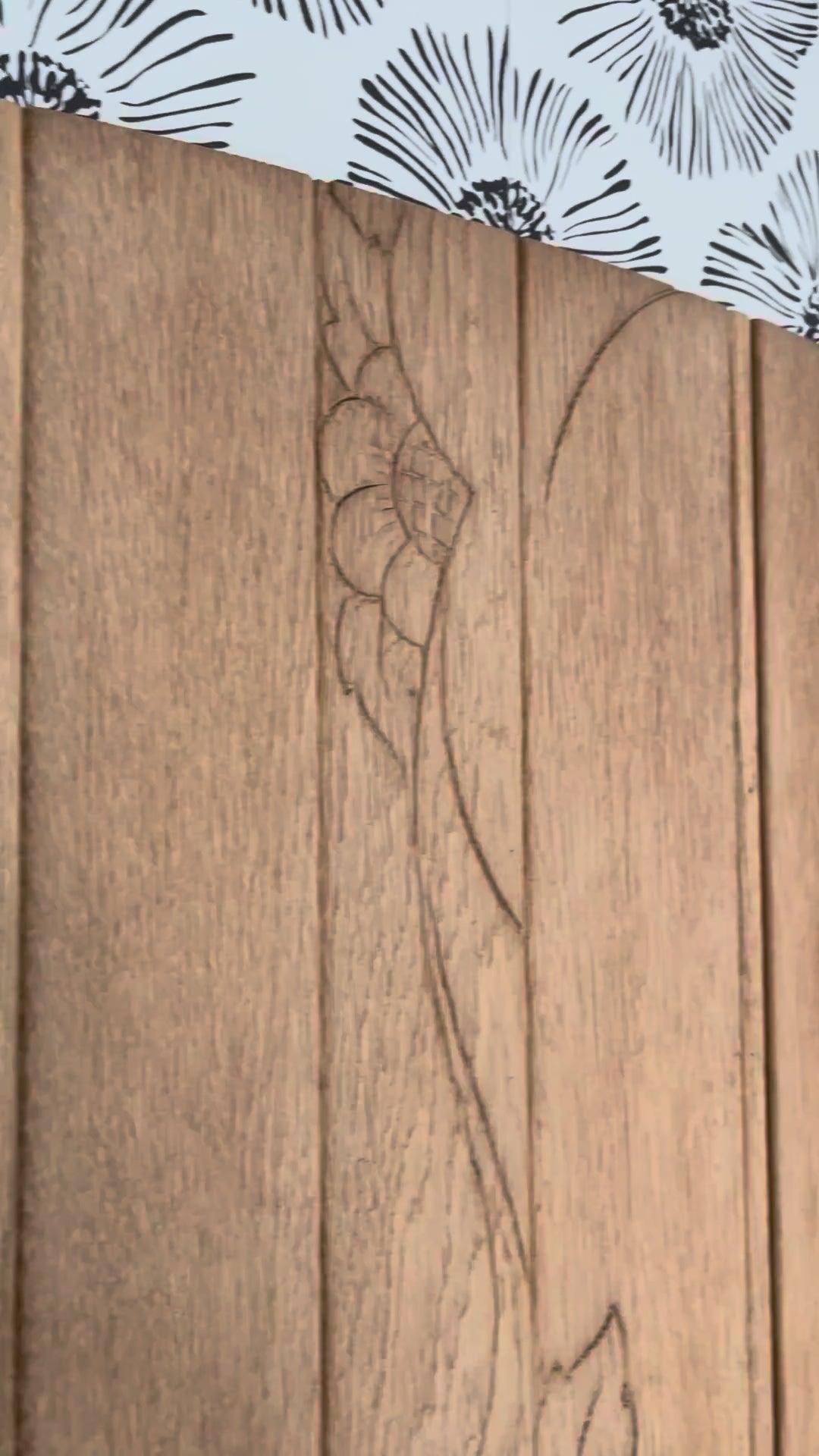 Portes vintage Art Déco Rose & Marguerite bois massif chêne