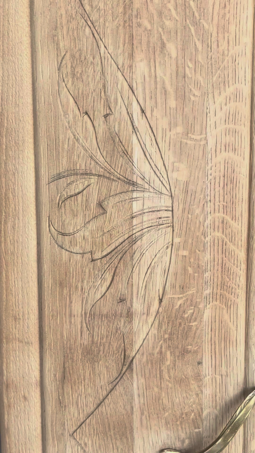 Duo portes d'armoire Art Déco bois massif chêne Solweig & Abigaël Bordeaux tête de lit paravent