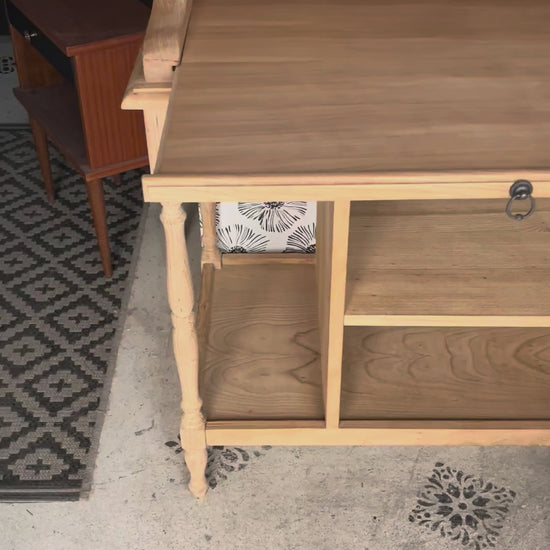 Bureau secrétaire console bois clair vintage Alphonse tiroir Bordeaux