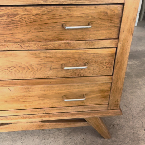 Commode vintage Oscar scandinave pieds compas 3 tiroirs années 50 60 70