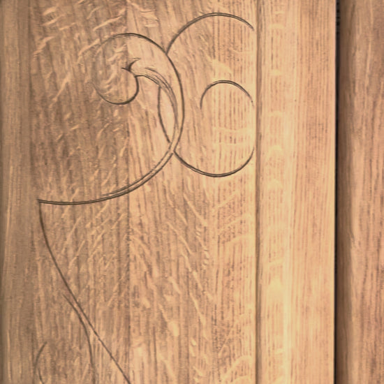 Duo portes d'armoire Art Déco bois massif chêne Solweig & Abigaël Bordeaux tête de lit paravent